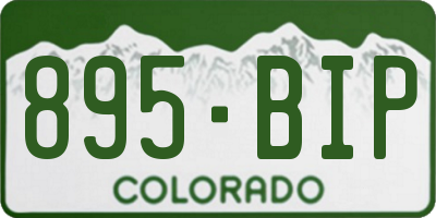 CO license plate 895BIP