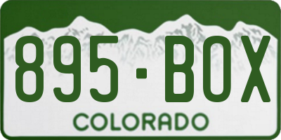 CO license plate 895BOX