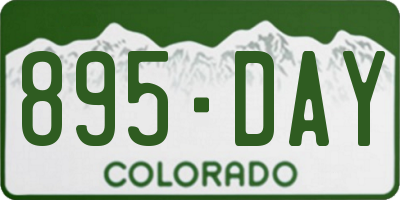 CO license plate 895DAY