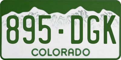 CO license plate 895DGK