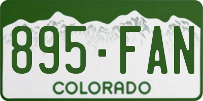 CO license plate 895FAN