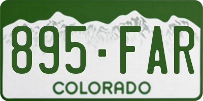 CO license plate 895FAR