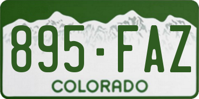 CO license plate 895FAZ
