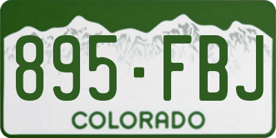 CO license plate 895FBJ