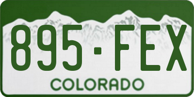 CO license plate 895FEX
