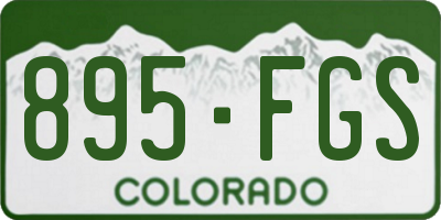 CO license plate 895FGS