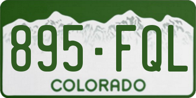 CO license plate 895FQL