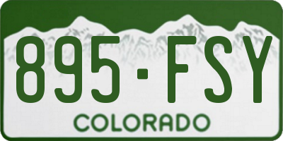 CO license plate 895FSY