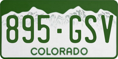 CO license plate 895GSV