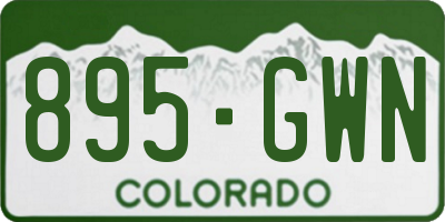 CO license plate 895GWN