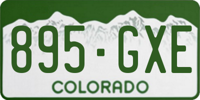 CO license plate 895GXE