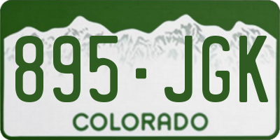 CO license plate 895JGK