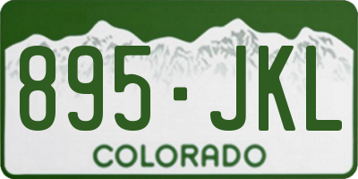 CO license plate 895JKL