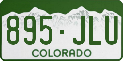 CO license plate 895JLU