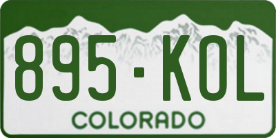 CO license plate 895KOL