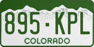 CO license plate 895KPL