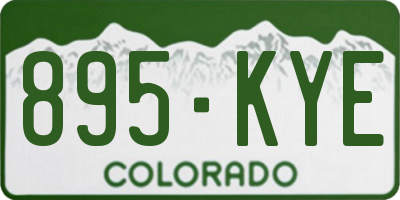 CO license plate 895KYE