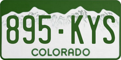 CO license plate 895KYS