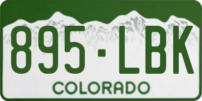 CO license plate 895LBK