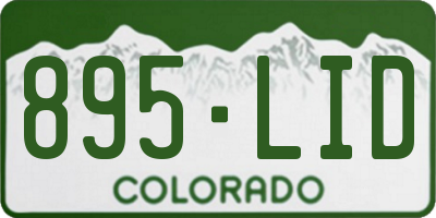 CO license plate 895LID