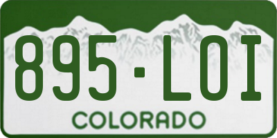 CO license plate 895LOI