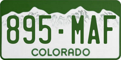 CO license plate 895MAF