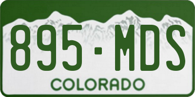 CO license plate 895MDS