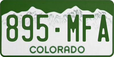 CO license plate 895MFA