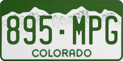CO license plate 895MPG