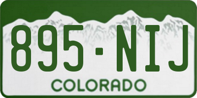 CO license plate 895NIJ