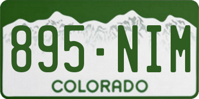 CO license plate 895NIM