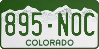CO license plate 895NOC