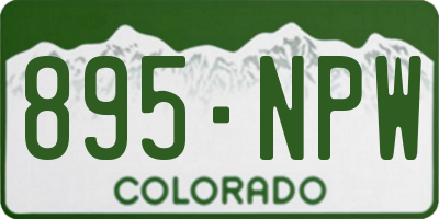 CO license plate 895NPW