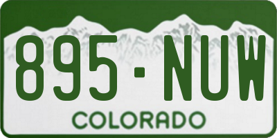 CO license plate 895NUW