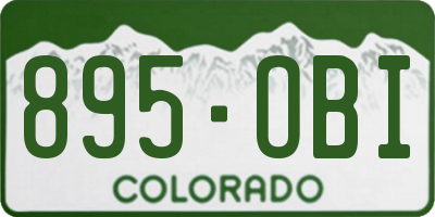 CO license plate 895OBI