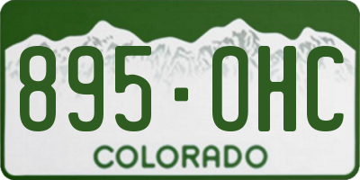 CO license plate 895OHC