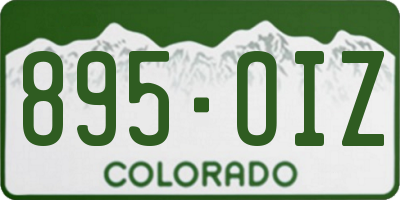 CO license plate 895OIZ