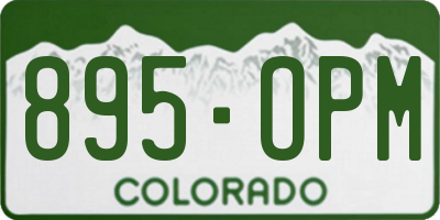 CO license plate 895OPM
