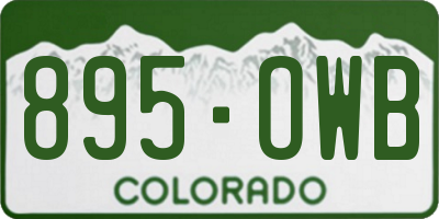CO license plate 895OWB