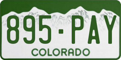 CO license plate 895PAY
