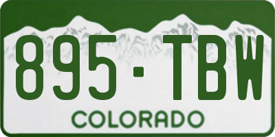 CO license plate 895TBW