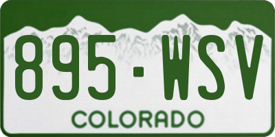 CO license plate 895WSV