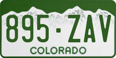 CO license plate 895ZAV