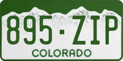 CO license plate 895ZIP