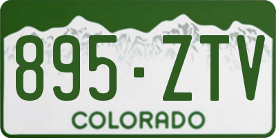CO license plate 895ZTV