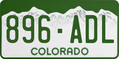 CO license plate 896ADL