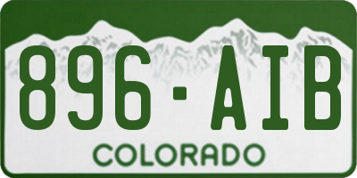 CO license plate 896AIB
