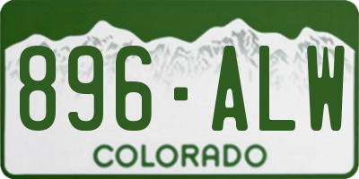 CO license plate 896ALW