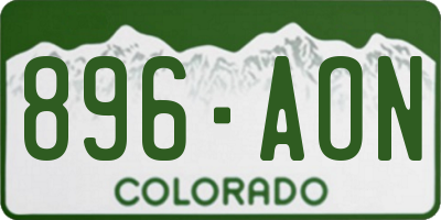 CO license plate 896AON