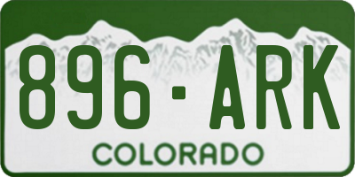 CO license plate 896ARK
